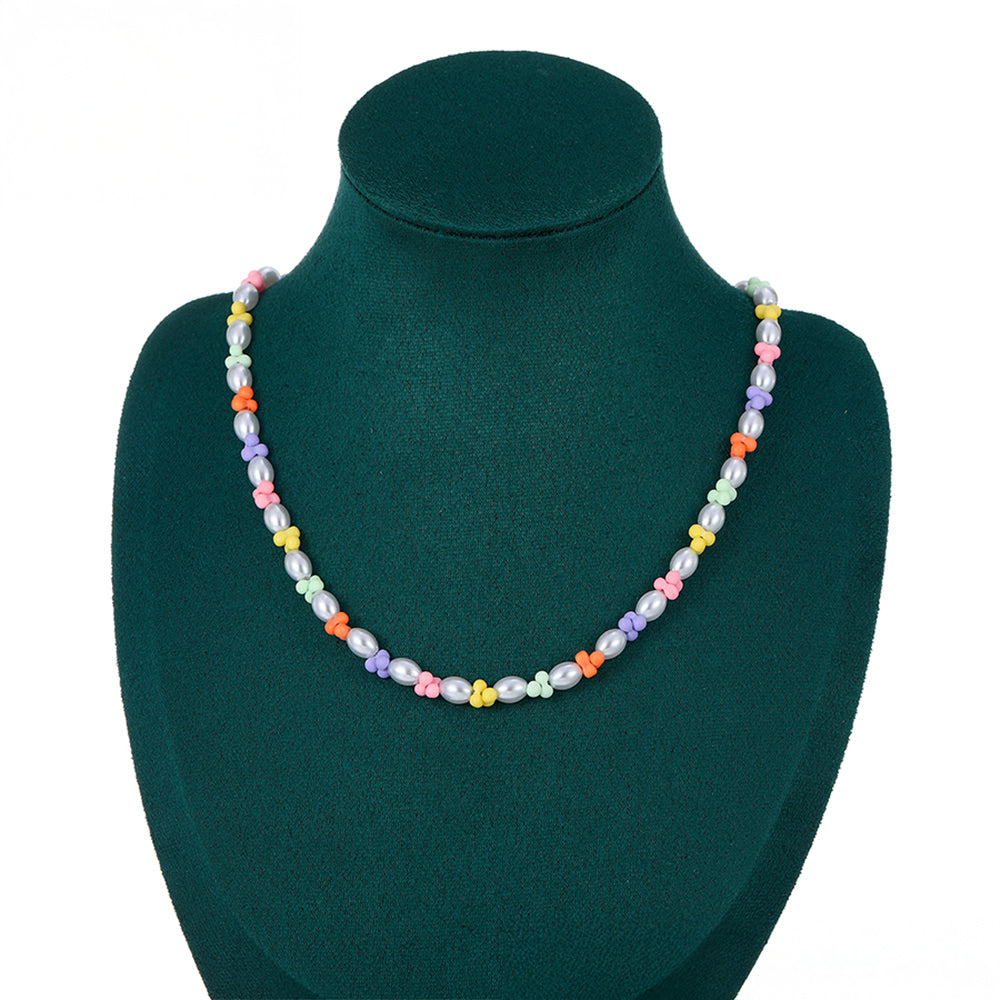 Pozlacený Slitinový Náhrdelník se Skleněná Perla