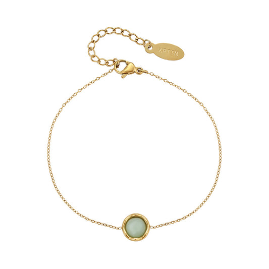 Pozlacený Slitinový Náramek se Zeleným Emporia® Křišťálem