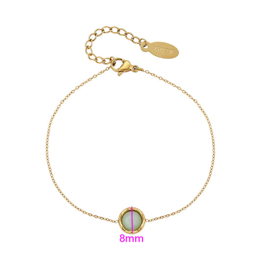 Pozlacený Slitinový Náramek se Zeleným Emporia® Křišťálem