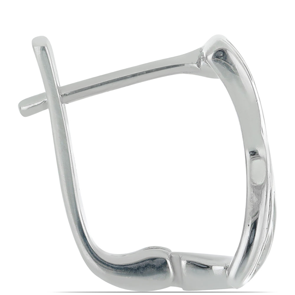 Stříbro 925/1000 - Náušnice se Žlutým Diamantem a Bílým Zirkonem - Karátové číslo: 0.41. přibližná hmotnost: 2.67 gramů