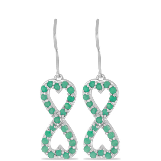 Stříbro 925/1000 - Náušnice s Brazilským Smaragdem - Karátové číslo: 1.84. přibližná hmotnost: 4.69 gramů