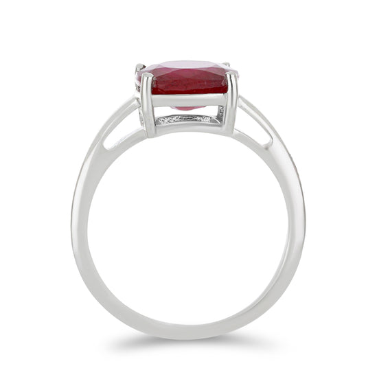 Stříbro 925/1000 - Prsten s Madagaskarským Rubínem - Karátové číslo: 4. přibližná hmotnost: 2.89 gramů
