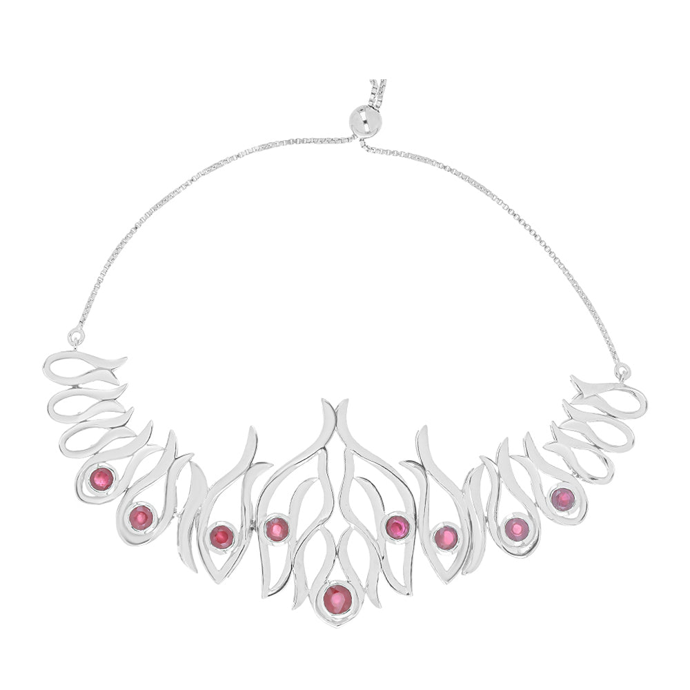 Stříbrný Náramek s Madagaskarským Rubínem