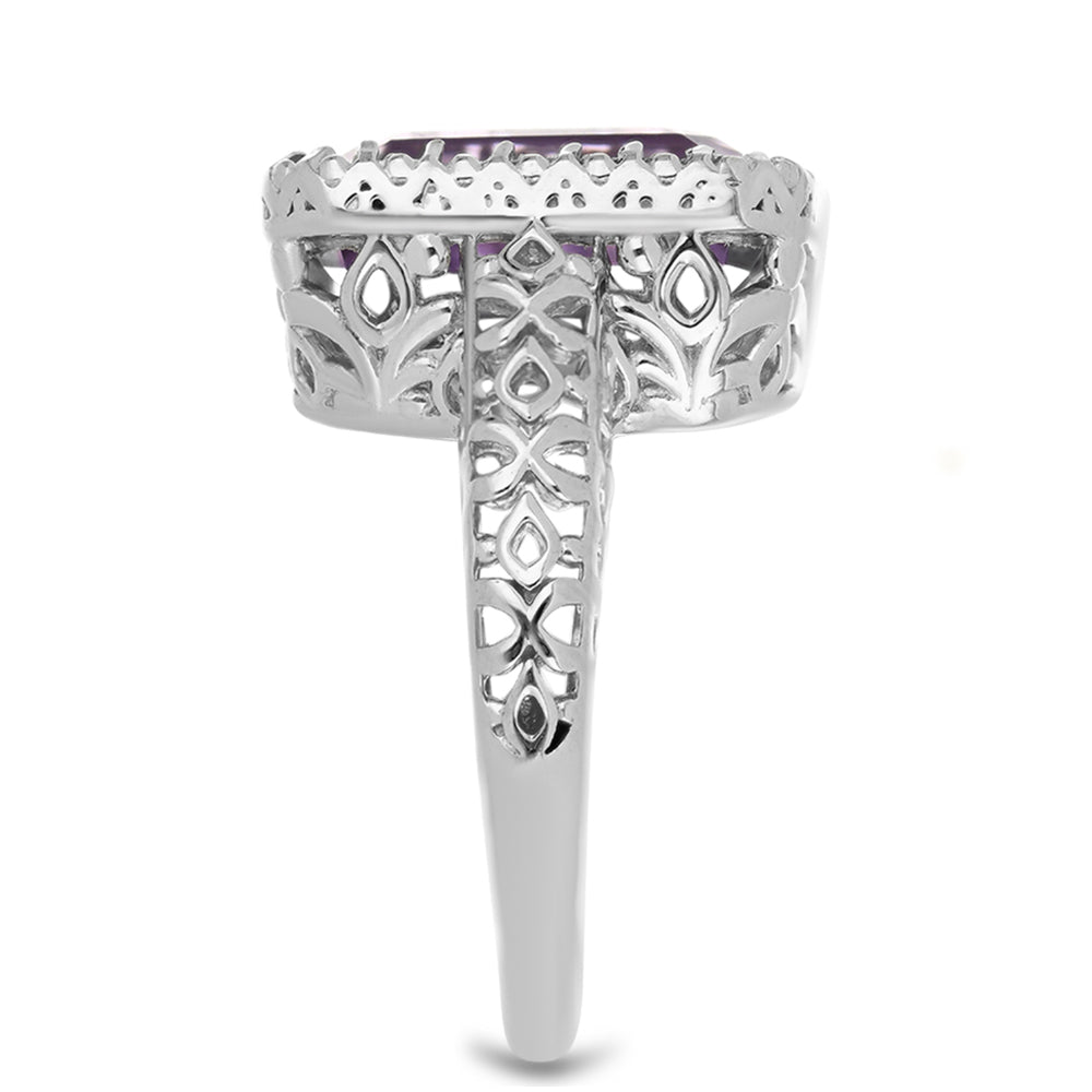 Stříbro 925/1000 - Prsten s Ametystem z Vera Cruz - Karátové číslo: 11.21. přibližná hmotnost: 9.1 gramů