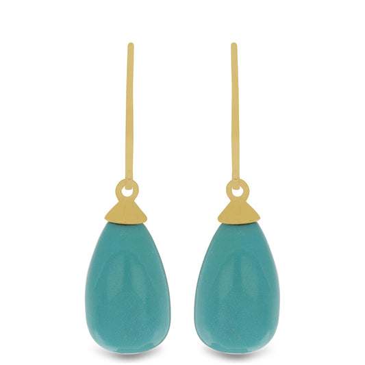 Pozlacené stříbro 925/1000 Náušnice s Tyrkysem Sleeping Beauty - Karátové číslo: 23.24. přibližná hmotnost: 5.95 gramů