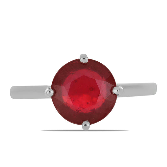 Stříbro 925/1000 - Prsten s Madagaskarským Rubínem - Karátové číslo: 5.13. přibližná hmotnost: 3.53 gramů