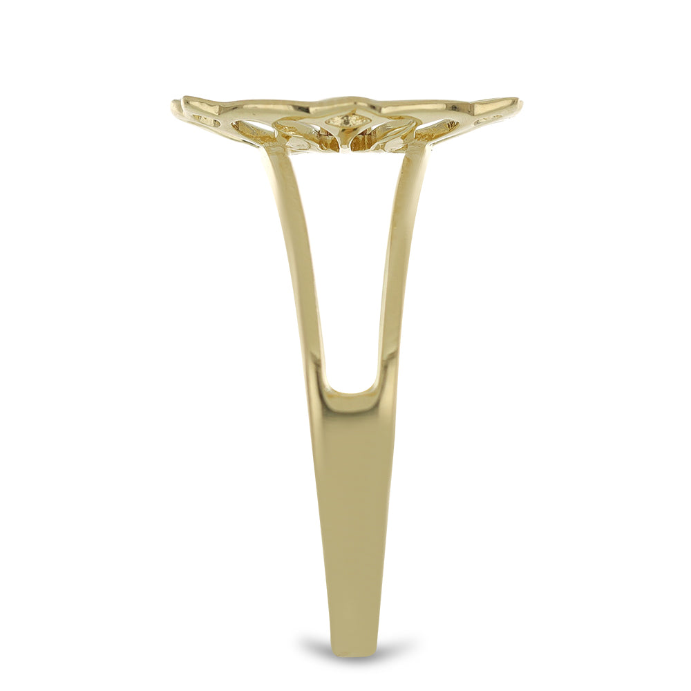 Pozlacené Stříbro 925/1000 - Prsten se Zeleným Diamantem - Karátové číslo: 0.01. přibližná hmotnost: 2.93 gramů