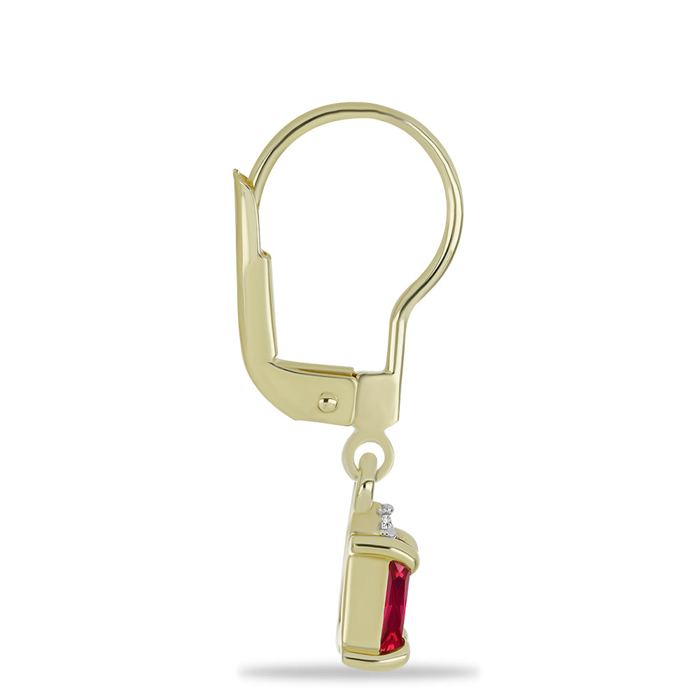 Pozlacené Stříbrné Náušnice s Madagaskarským Rubínem a Bílým Topazem