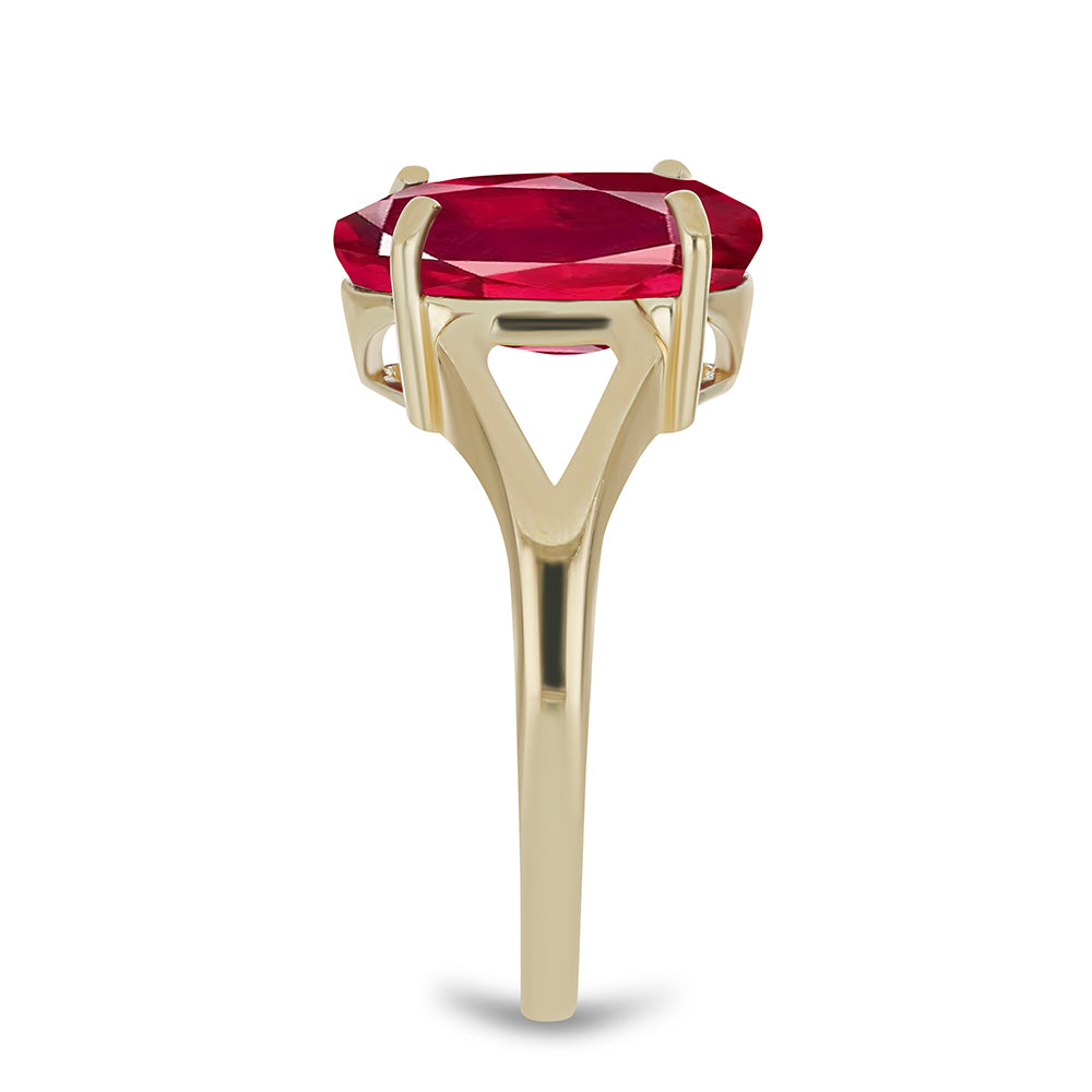 Pozlacený Stříbrný Prsten s Madagaskarským Rubínem