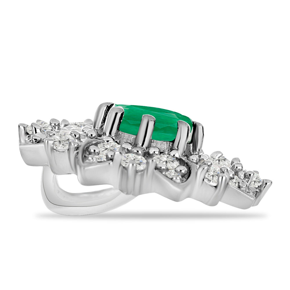 Stříbrný Přívěsek s Brazilským Smaragdem a Bílým Topazem