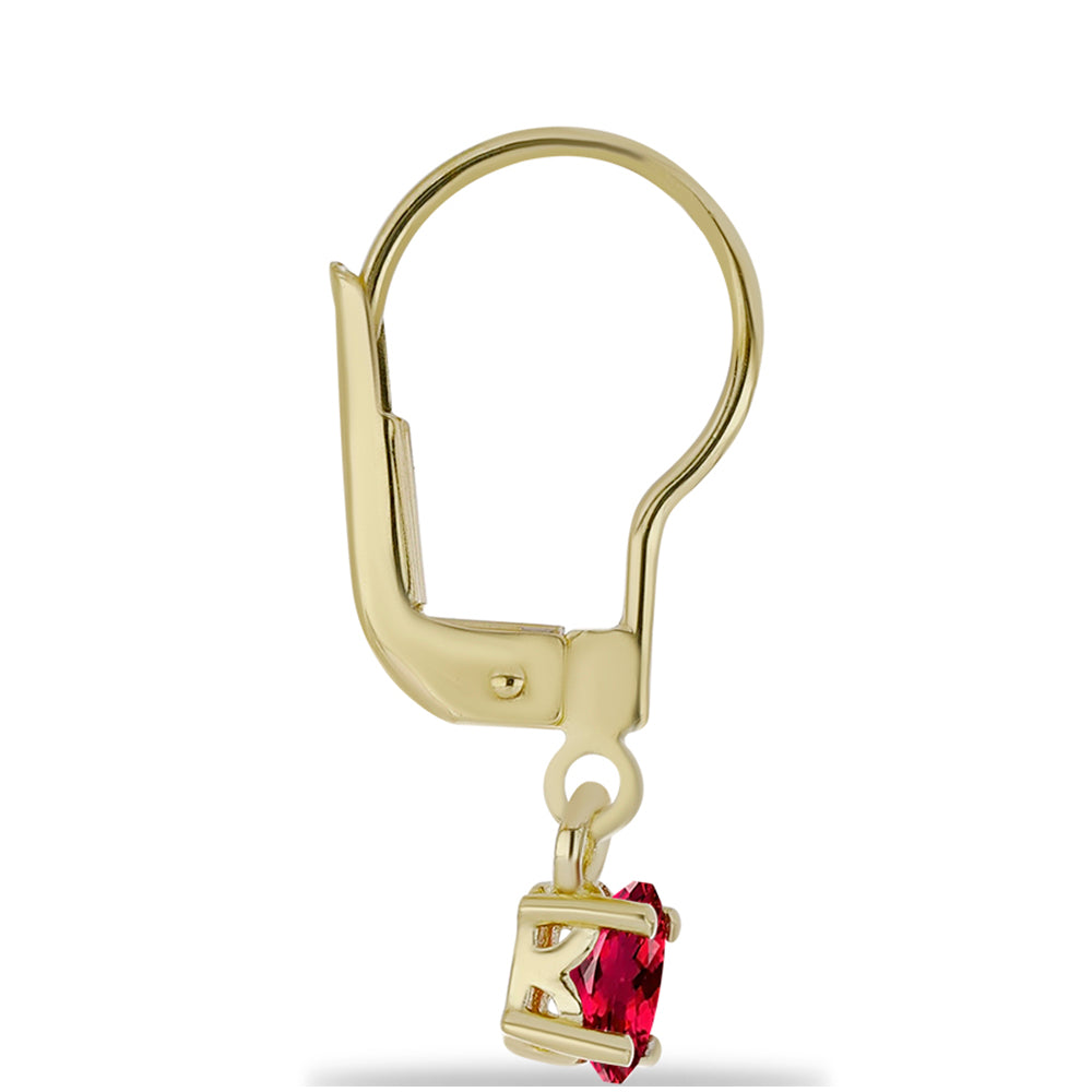 Pozlacené Stříbrné Náušnice s Cruizero Rubelitem