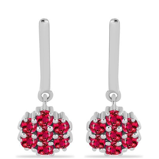 Stříbro 925/1000 - Náušnice s Cruizero Rubelitem - Karátové číslo: 1.5. přibližná hmotnost: 3.82 gramů