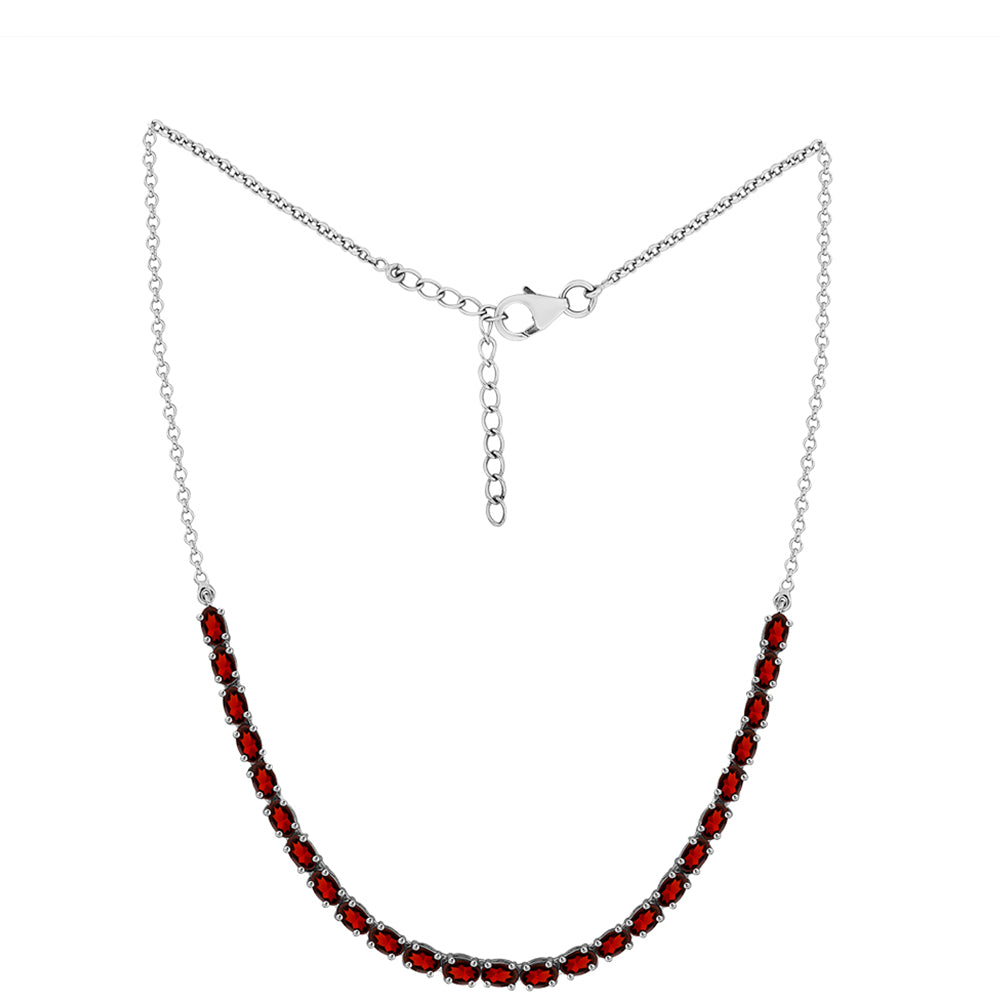 Stříbrný Náhrdelník s Bartonským Granátem