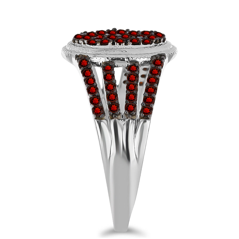 Stříbrný Prsten s Bartonským Granátem