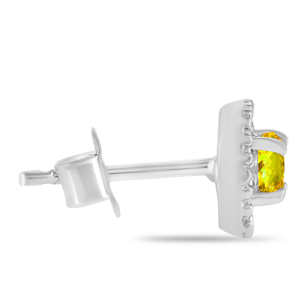 Stříbrné Náušnice s Uralským Citrínem