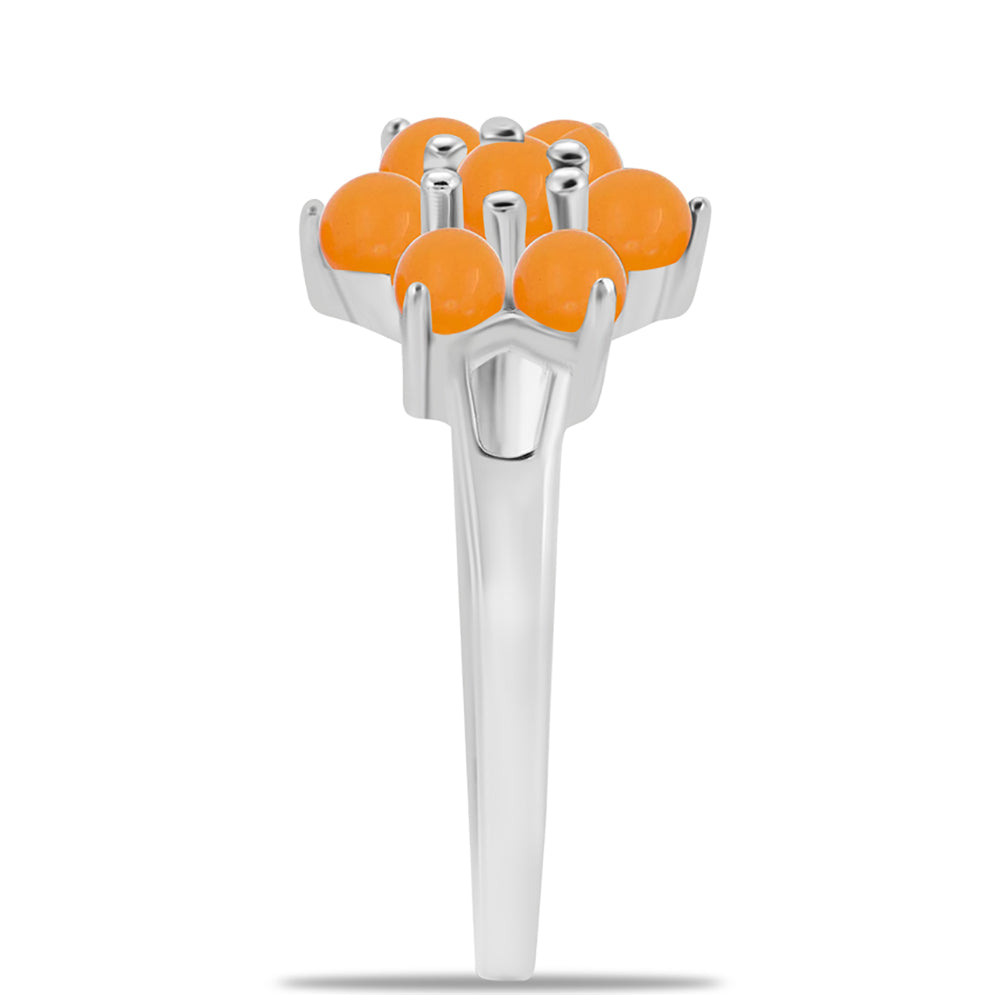 Stříbro 925/1000 - Prsten se Žlutým Jadeitem - Karátové číslo: 0.95. přibližná hmotnost: 2.6 gramů