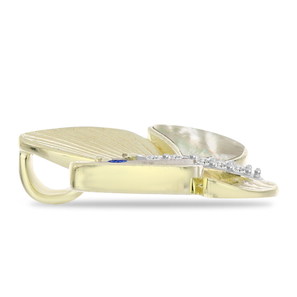 Pozlacený Stříbrný Přívěsek s AAA Tanzanitem a Lasturou