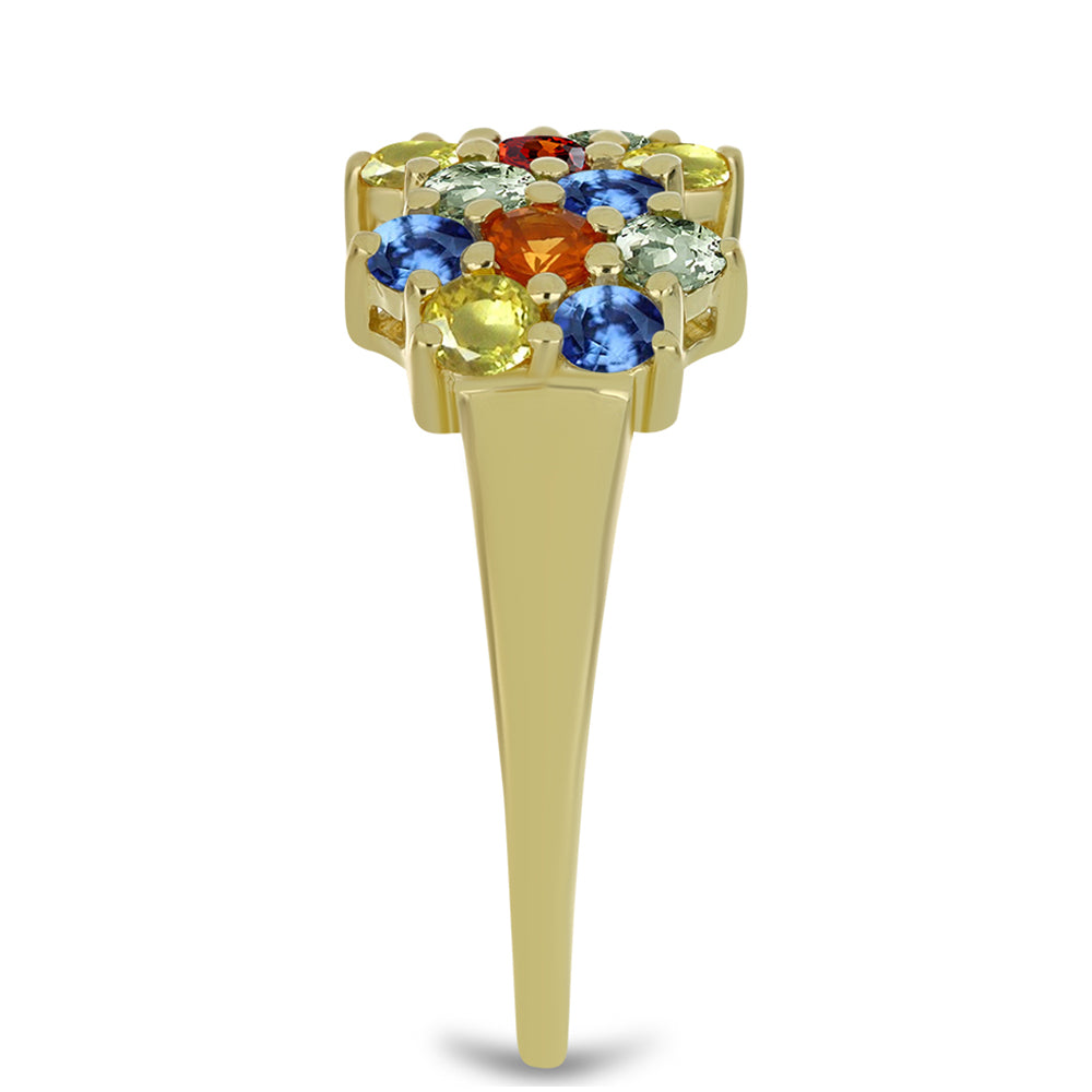 Pozlacený Stříbrný Prsten s Roseberským Duhovým Safírem