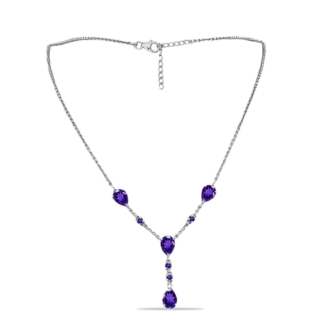 Stříbrný Náhrdelník s Marockým Ametystem