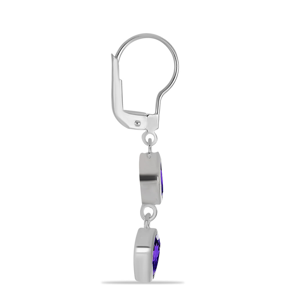 Stříbrné Náušnice s Marockým Ametystem