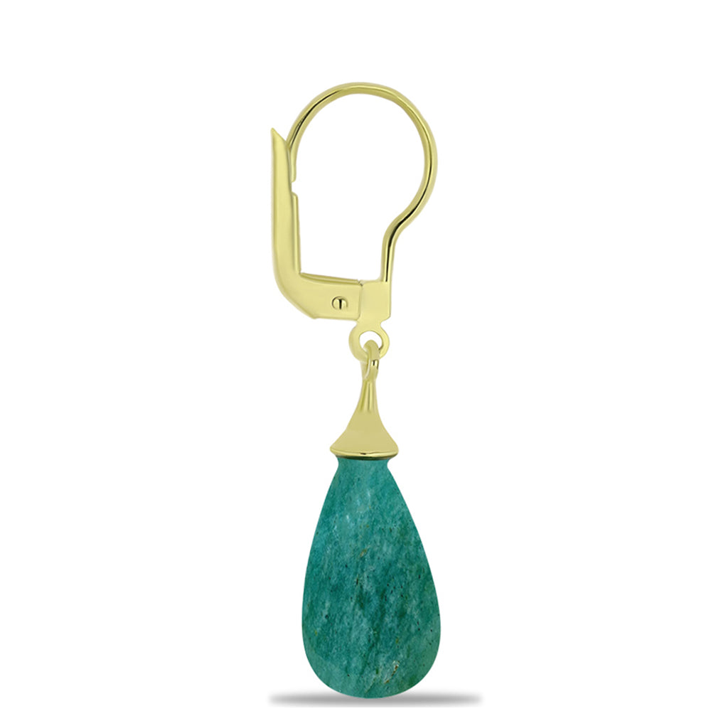 Pozlacené Stříbrné Náušnice s Amazonitem