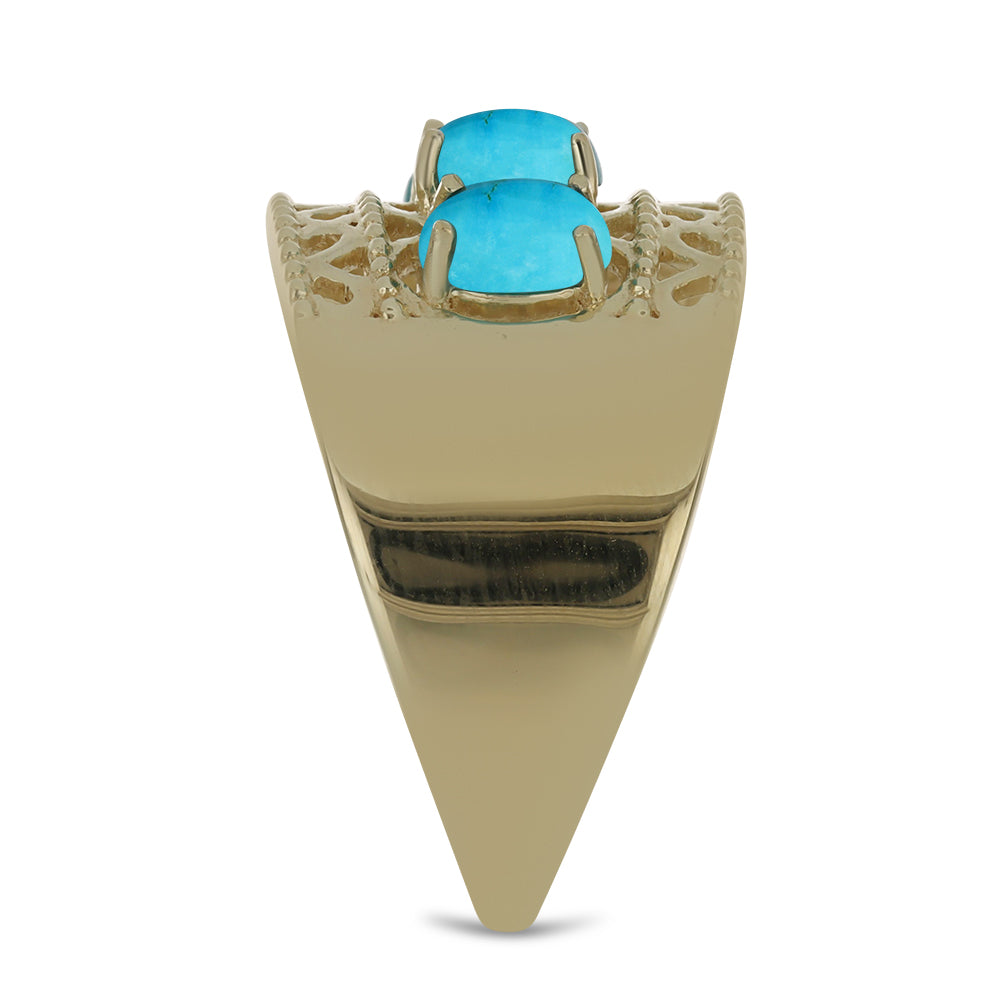 Pozlacený Stříbrný Prsten s Tyrkysem Sleeping Beauty