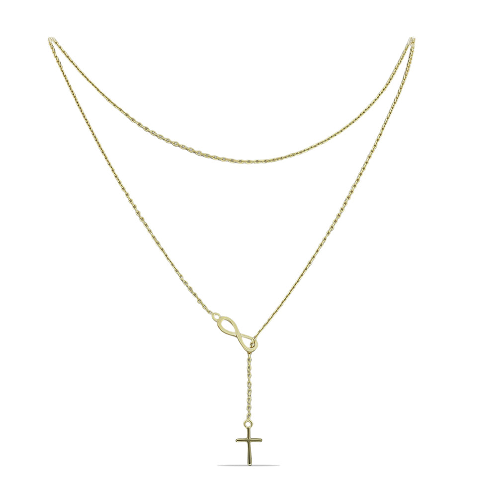Kříž Pozlacený Stříbrný Řetízek ( Náhrdelník )