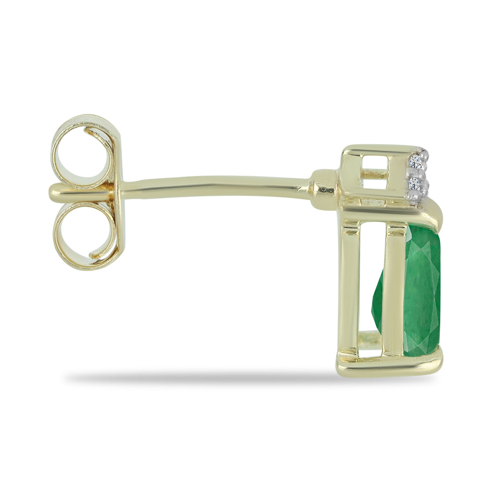 Pozlacené Stříbrné Náušnice s Brazilským Smaragdem a Bílým Topazem