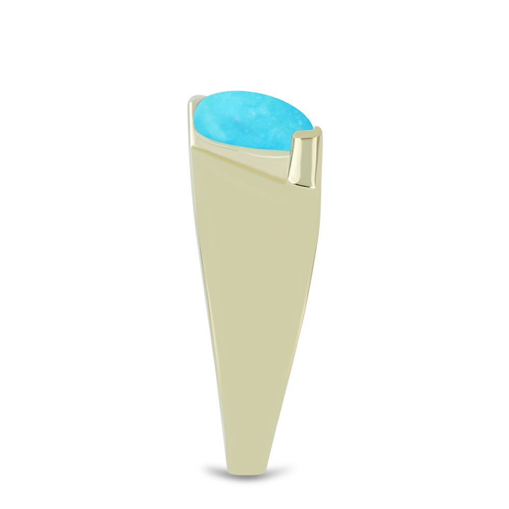 Pozlacený Stříbrný Prsten s Tyrkysem Sleeping Beauty