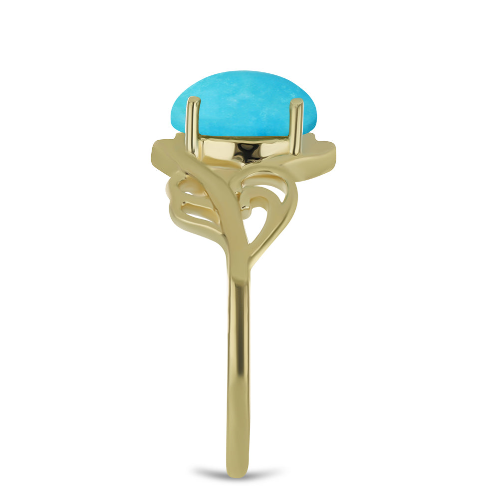 Pozlacený Stříbrný Prsten s Tyrkysem Sleeping Beauty