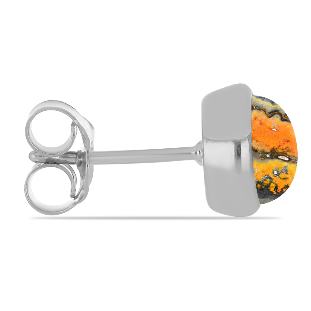 Stříbrné Náušnice s Bumble Bee Jaspisem