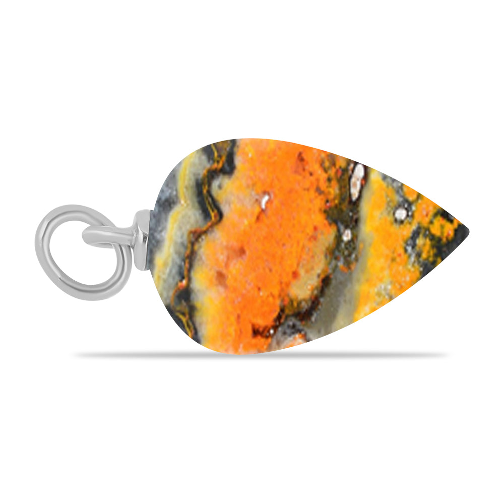 Stříbro 925/1000 - Přívěsek s Bumble Bee Jaspisem - Karátové číslo: 9.23. přibližná hmotnost: 1.99 gramů