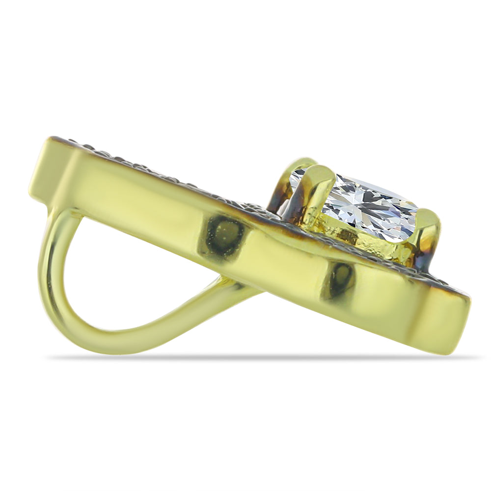 Pozlacený Stříbrný Přívěsek s Černým spinelem a Bílým Topazem