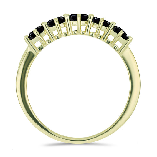 Pozlacené Stříbro 925/1000 - Prsten s Černým spinelem - Karátové číslo: 1.75. přibližná hmotnost: 2.52 gramů