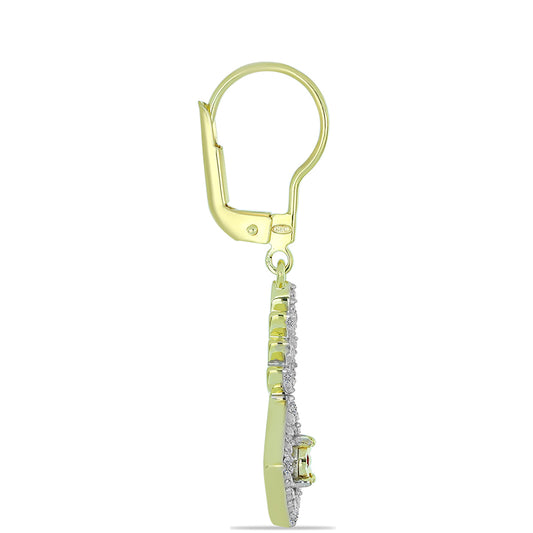 Pozlacené stříbro 925/1000 Náušnice s Červeným Diamantem a Bílým Diamantem - Karátové číslo: 0.19. přibližná hmotnost: 3.57 gramů