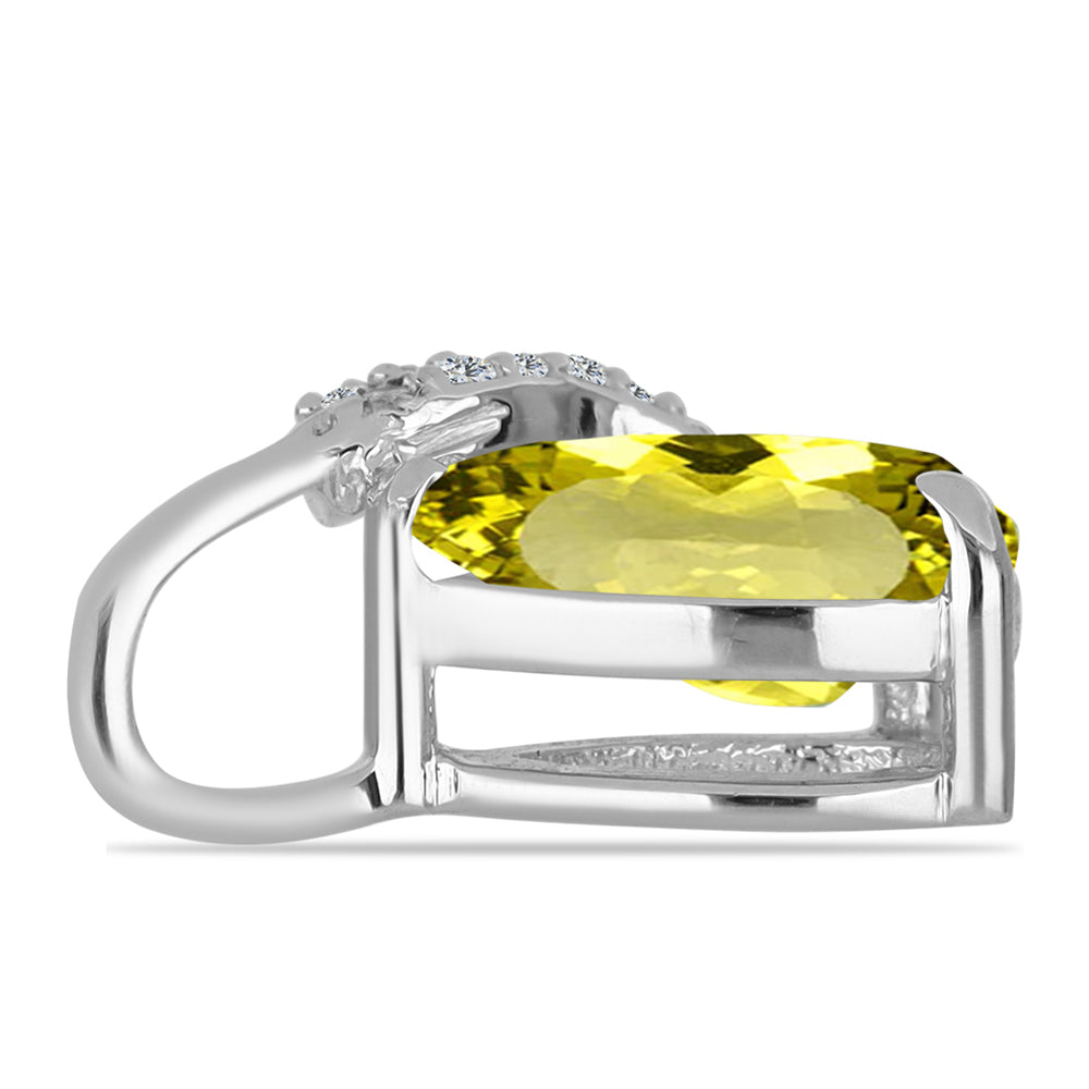 Stříbrný Přívěsek s Citronovým Topazem a Bílým Topazem