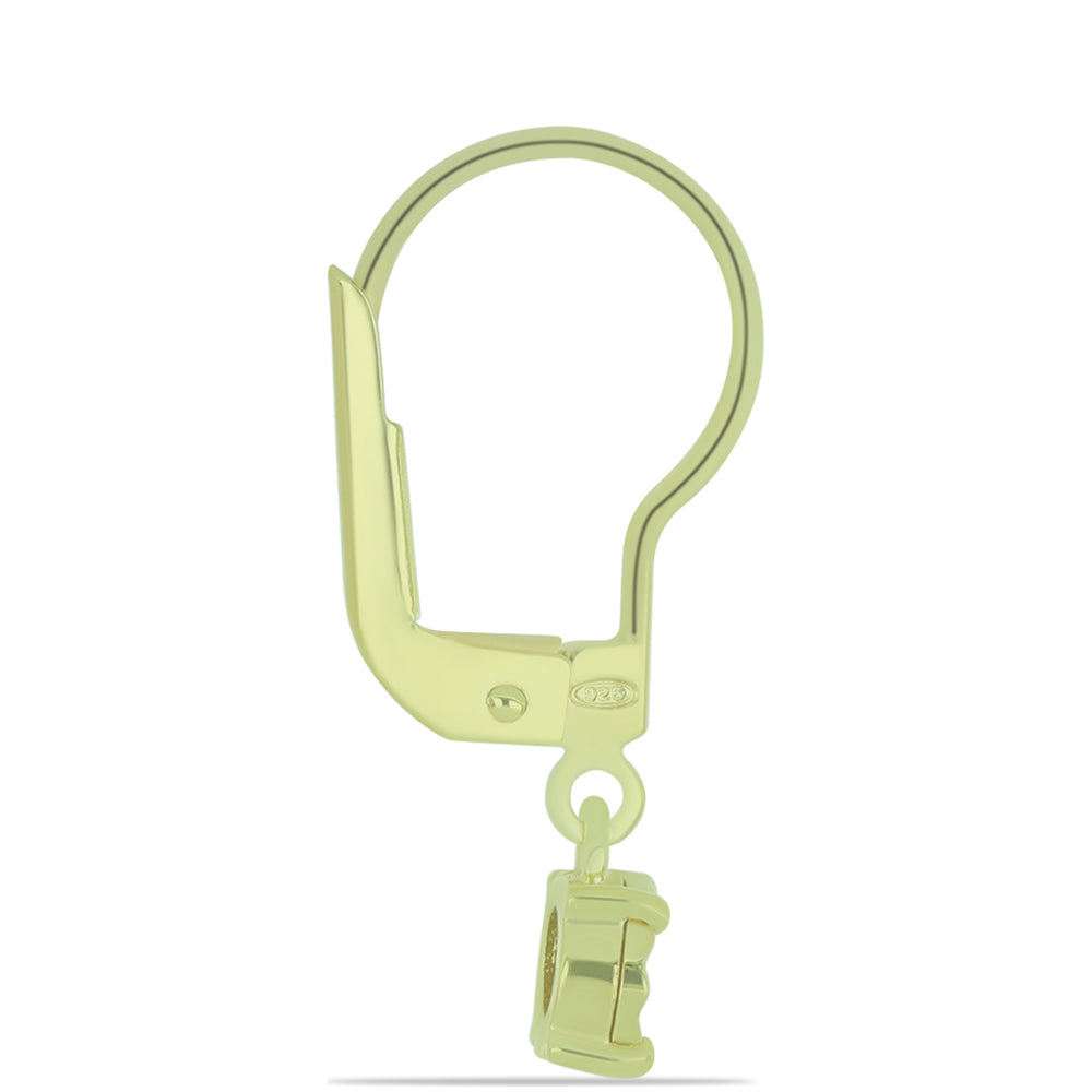 Pozlacené Stříbro 925/1000 - Náušnice s Červeným Diamantem - Karátové číslo: 0.02. přibližná hmotnost: 1.5 gramů