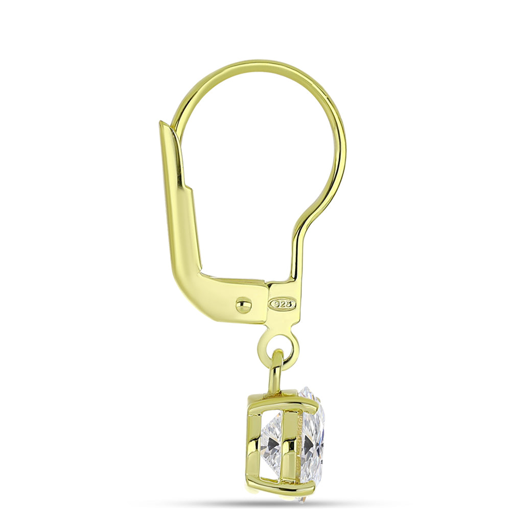 Pozlacené Stříbrné Náušnice s Certifikovaný Diamantem pěstovaný v laboratoři