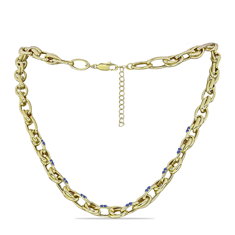 Pozlacený Stříbrný Náhrdelník s Tanzanitem