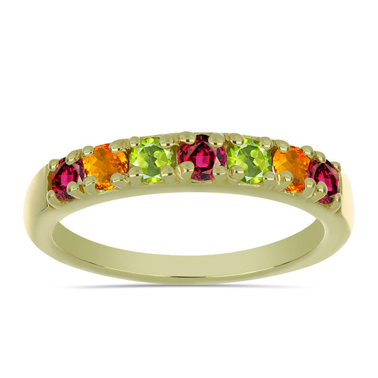 Pozlacené Stříbro 925/1000 - Prsten s Chakra Turmalínem - Karátové číslo: 0.82. přibližná hmotnost: 2.48 gramů