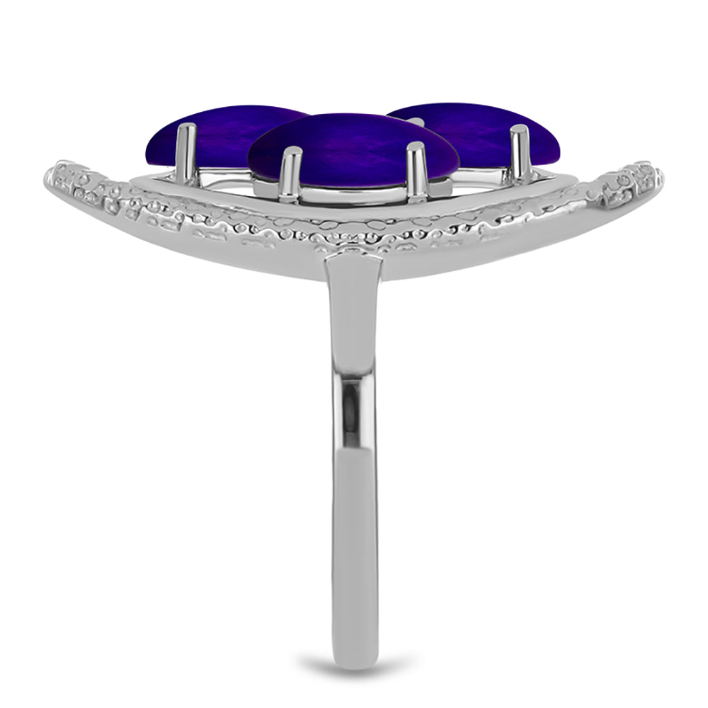 Stříbrný Prsten s Purpurovým Jadeitem