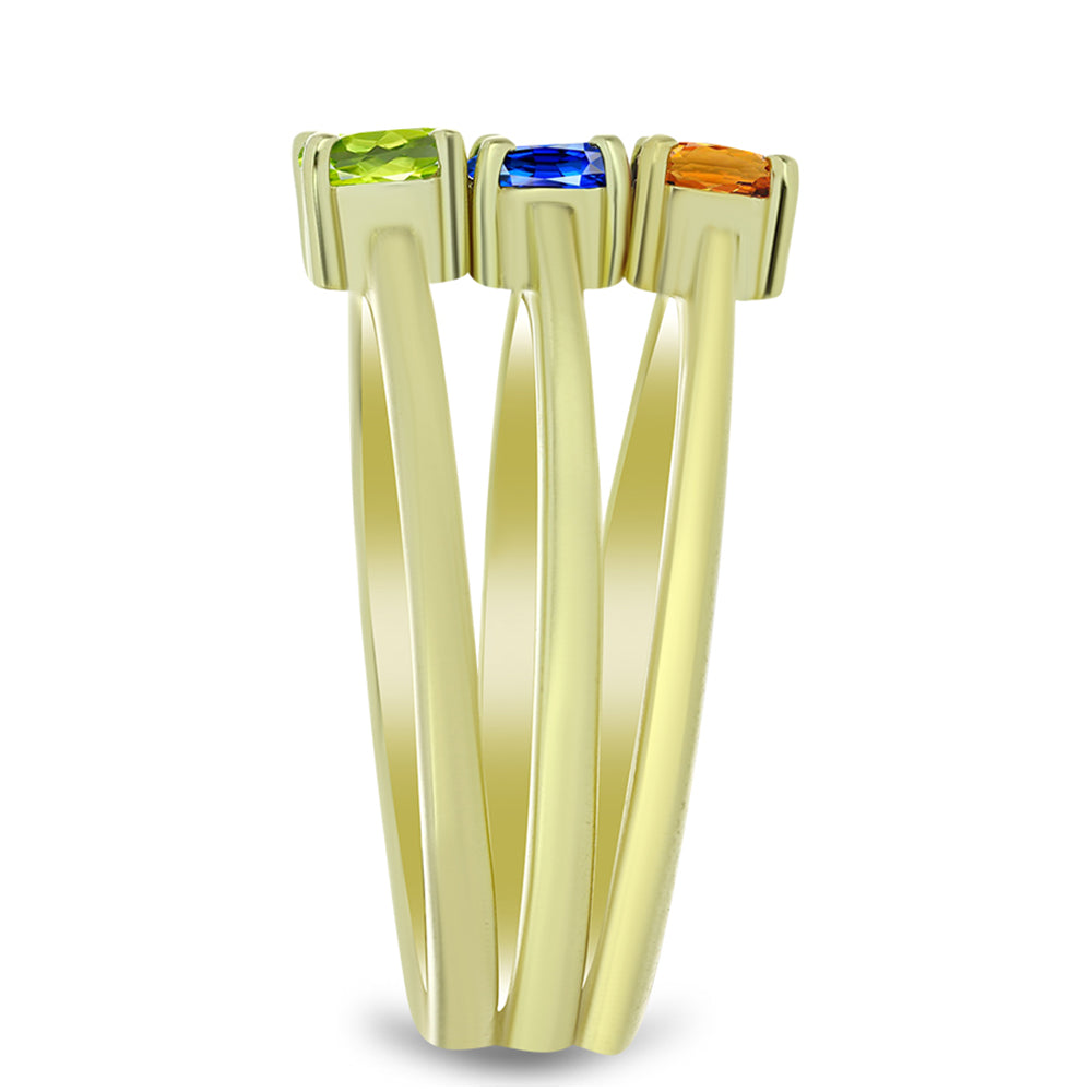 Pozlacené Stříbro 925/1000 - Sada s Australským Modrým Safírem a Padparadscha Safírem - Karátové číslo: 0.72. přibližná hmotnost: 4.29 gramů ( Prsten )