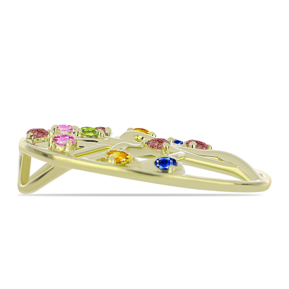 Pozlacené Stříbro 925/1000 - Přívěsek s Roseberským Duhovým Safírem - Karátové číslo: 0.55. přibližná hmotnost: 2.84 gramů