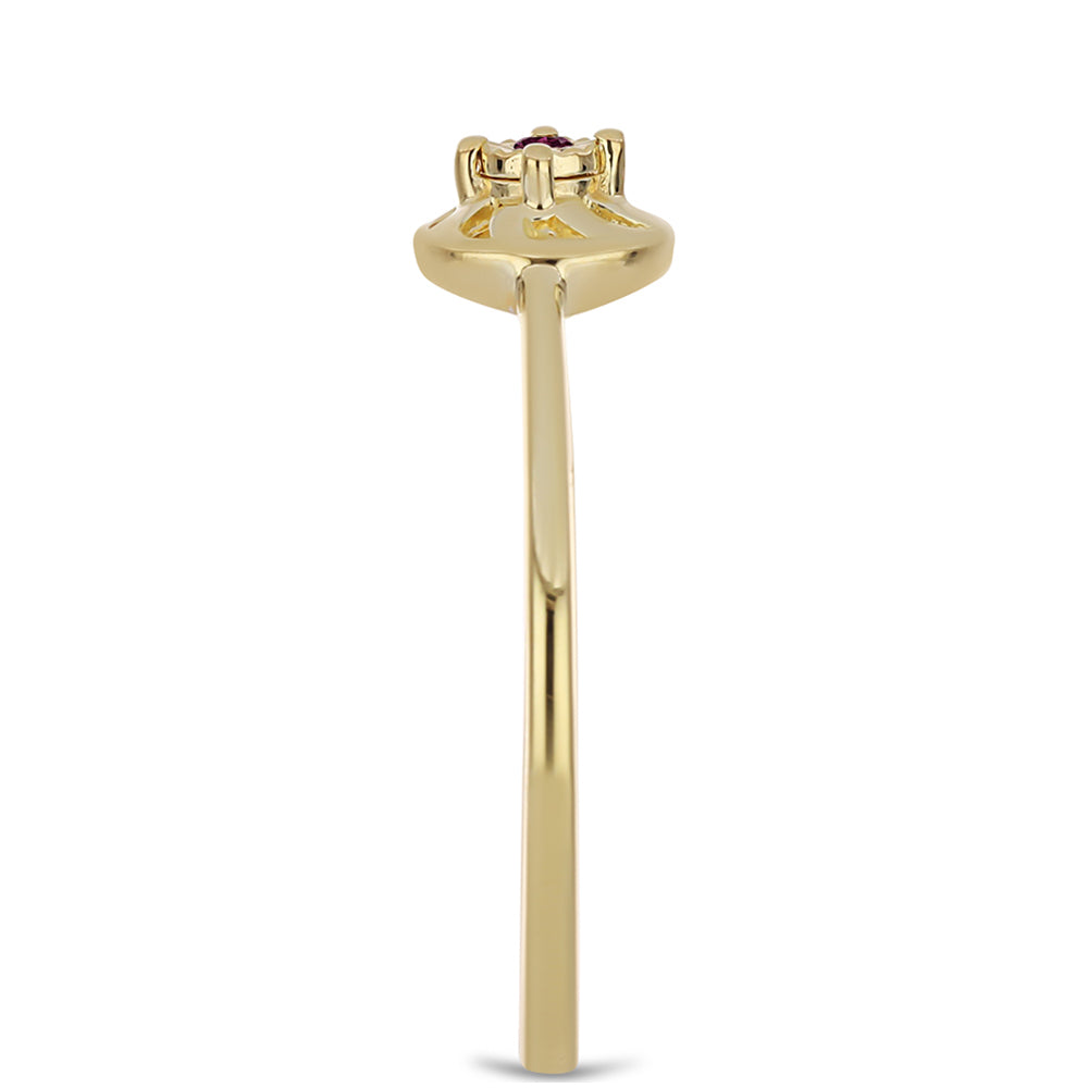 Pozlacené Stříbro 925/1000 - Sada s Purpurovým Diamantem - Karátové číslo: 0.06. přibližná hmotnost: 3.39 gramů ( Náušnice+Prsten+Přívěsek )