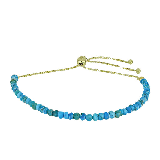 Pozlacené Stříbro 925/1000 - Náramek s Ústřicovým Tyrkysem - Karátové číslo: 12.41. přibližná hmotnost: 4.23 gramů