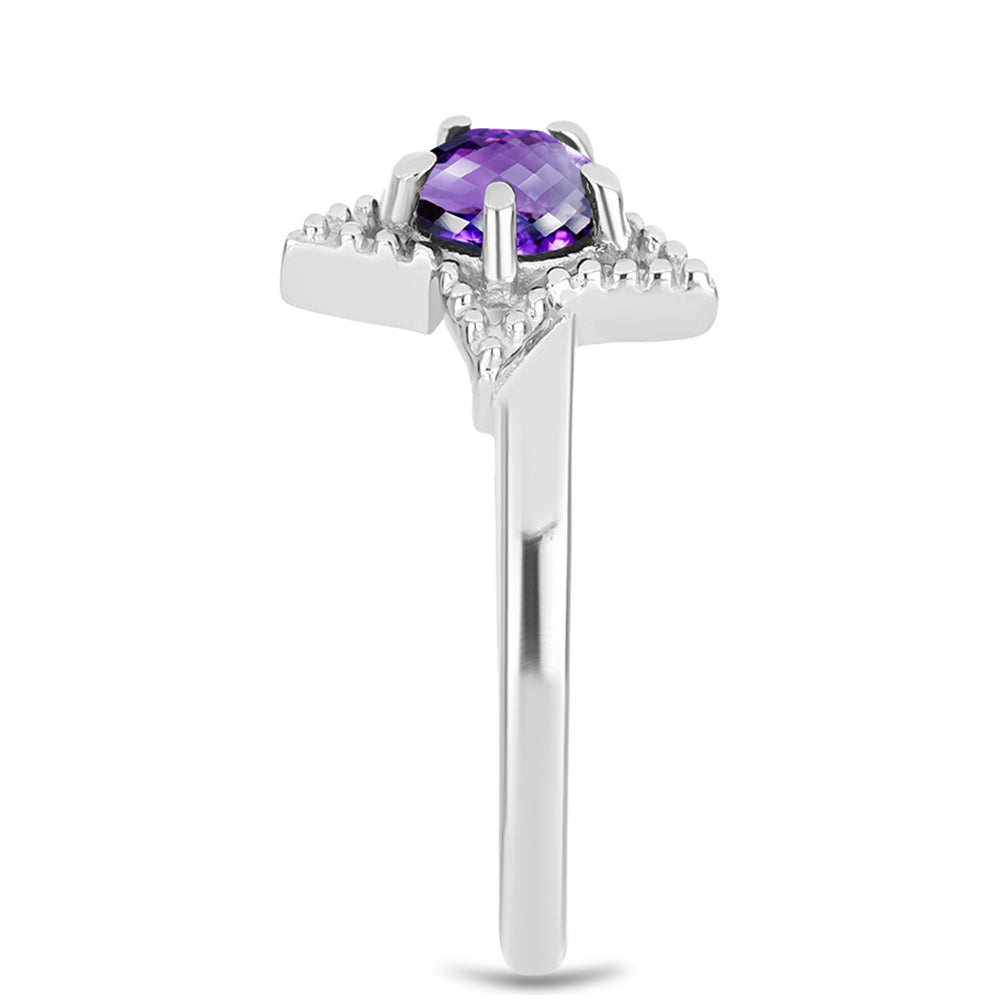 Stříbro 925/1000 - Prsten s Marockým Ametystem - Karátové číslo: 0.54. přibližná hmotnost: 2.71 gramů