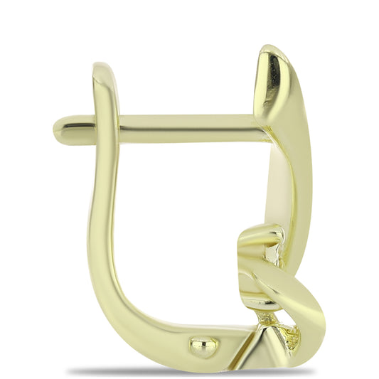 Pozlacené stříbro 925/1000 Náušnice s Champagne Diamantem - Karátové číslo: 0.01. přibližná hmotnost: 2.91 gramů