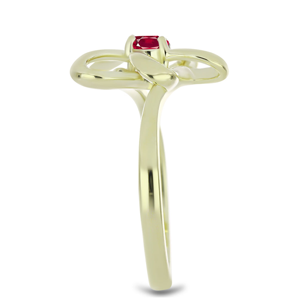 Pozlacené Stříbro 925/1000 - Prsten s Madagaskarským Rubínem - Karátové číslo: 0.35. přibližná hmotnost: 3.07 gramů