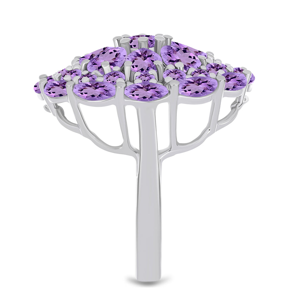 Stříbrný Prsten s Rose de France Ametystem