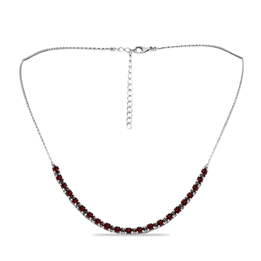 Stříbrný Náhrdelník s Bartonským Granátem